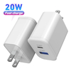 USB C Charger, 20W PD iPhone Fast Charger, Dual Port Foldable Plug Type C Charger
