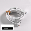 Universal Multiple Charge Cord 3 in 1 Multi Charging Cable 120W 6A Fast Charging USB Cable 