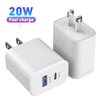 USB C Charger, 20W PD iPhone Fast Charger, Dual Port Foldable Plug Type C Charger