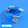 Universal Multiple Charge Cord 3 in 1 Multi Charging Cable 120W 6A Fast Charging USB Cable 